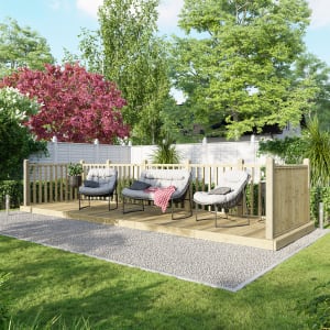 Image of Power Timber Decking Kit Handrails on Three Sides - 1.8 x 6m