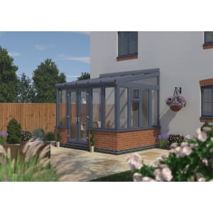 Euramax Lean To Conservatory Dwarf Wall Anthracite Grey