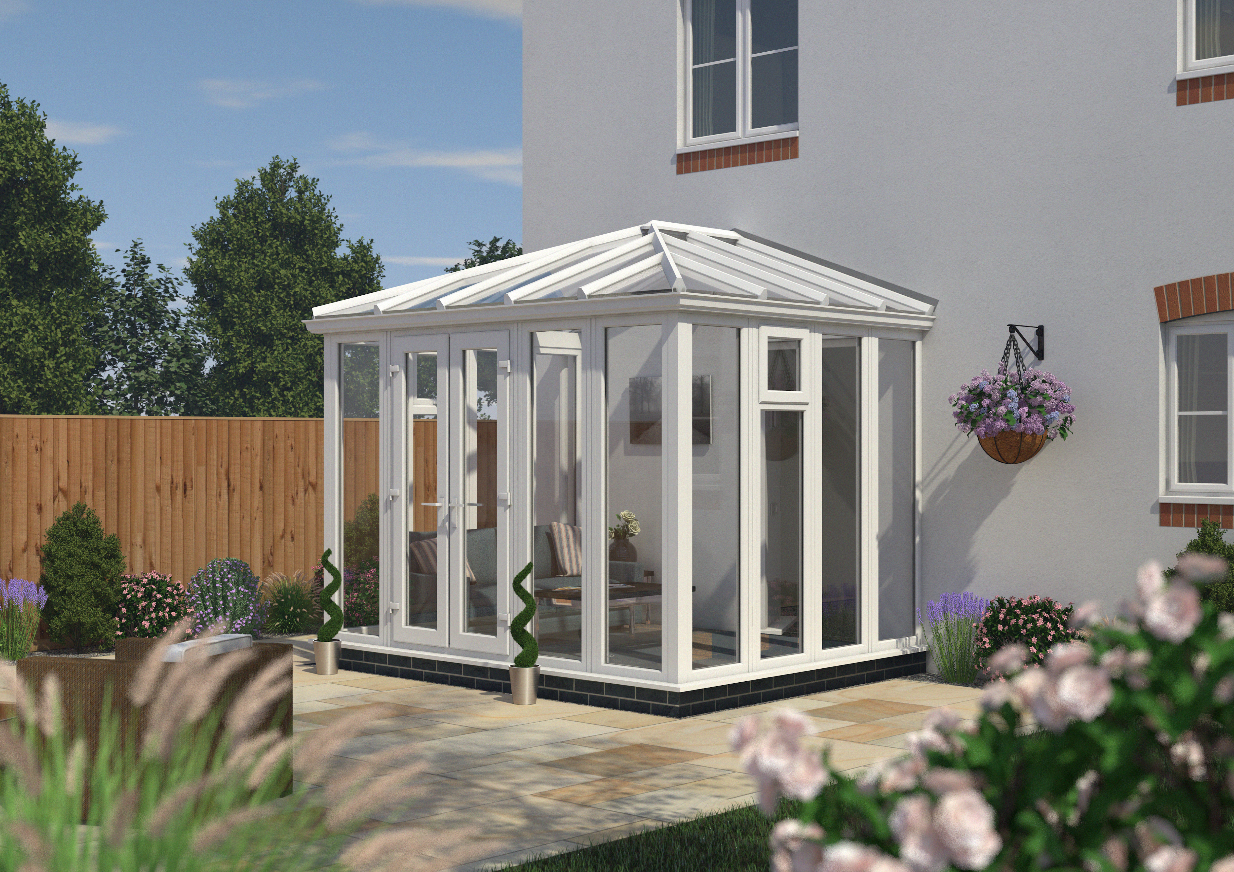 Image of Euramax Edwardian Conservatory Full Height - White - 10 ft x 8ft