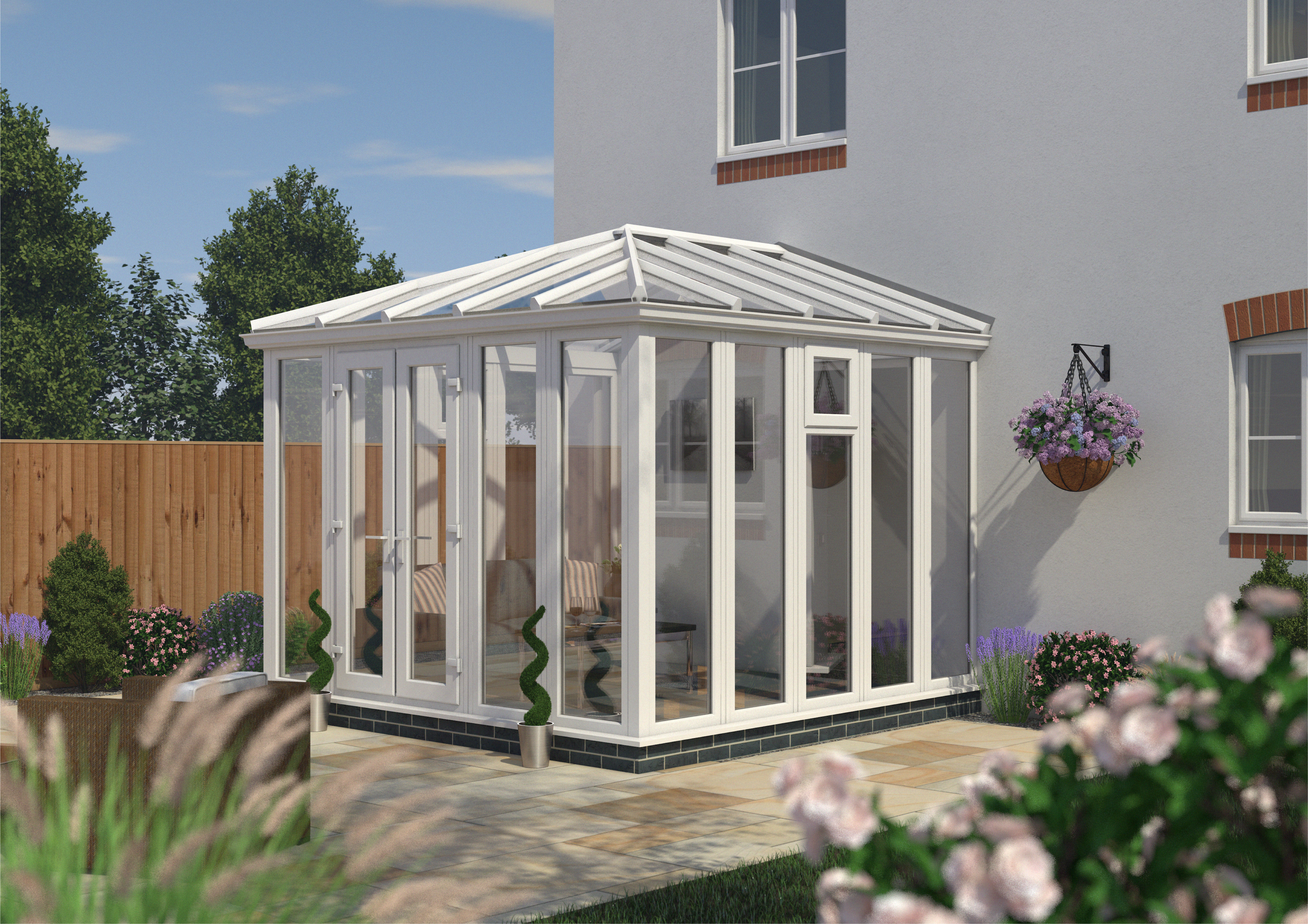 Image of Euramax Edwardian Conservatory Full Height - White - 12 ft x 8ft