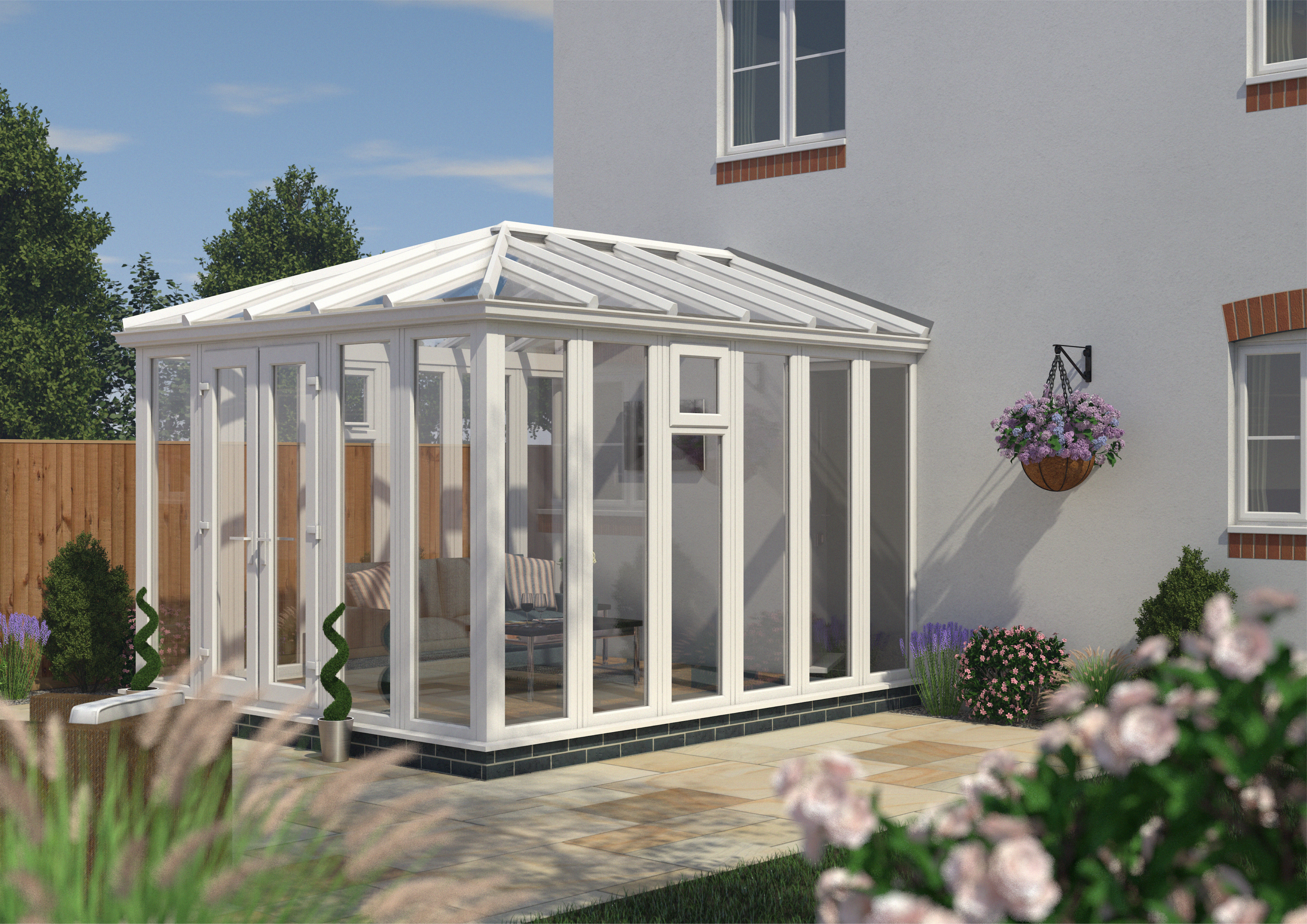 Image of Euramax Edwardian Conservatory Full Height - White - 14 ft x 10ft