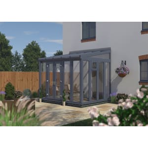 Euramax Lean To Conservatory Full Height Anthracite Grey