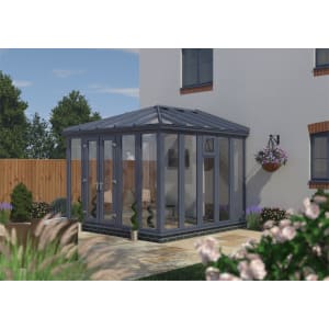 Image of Euramax Edwardian Conservatory Full Height - Anthracite Grey - 12 ft x 8ft