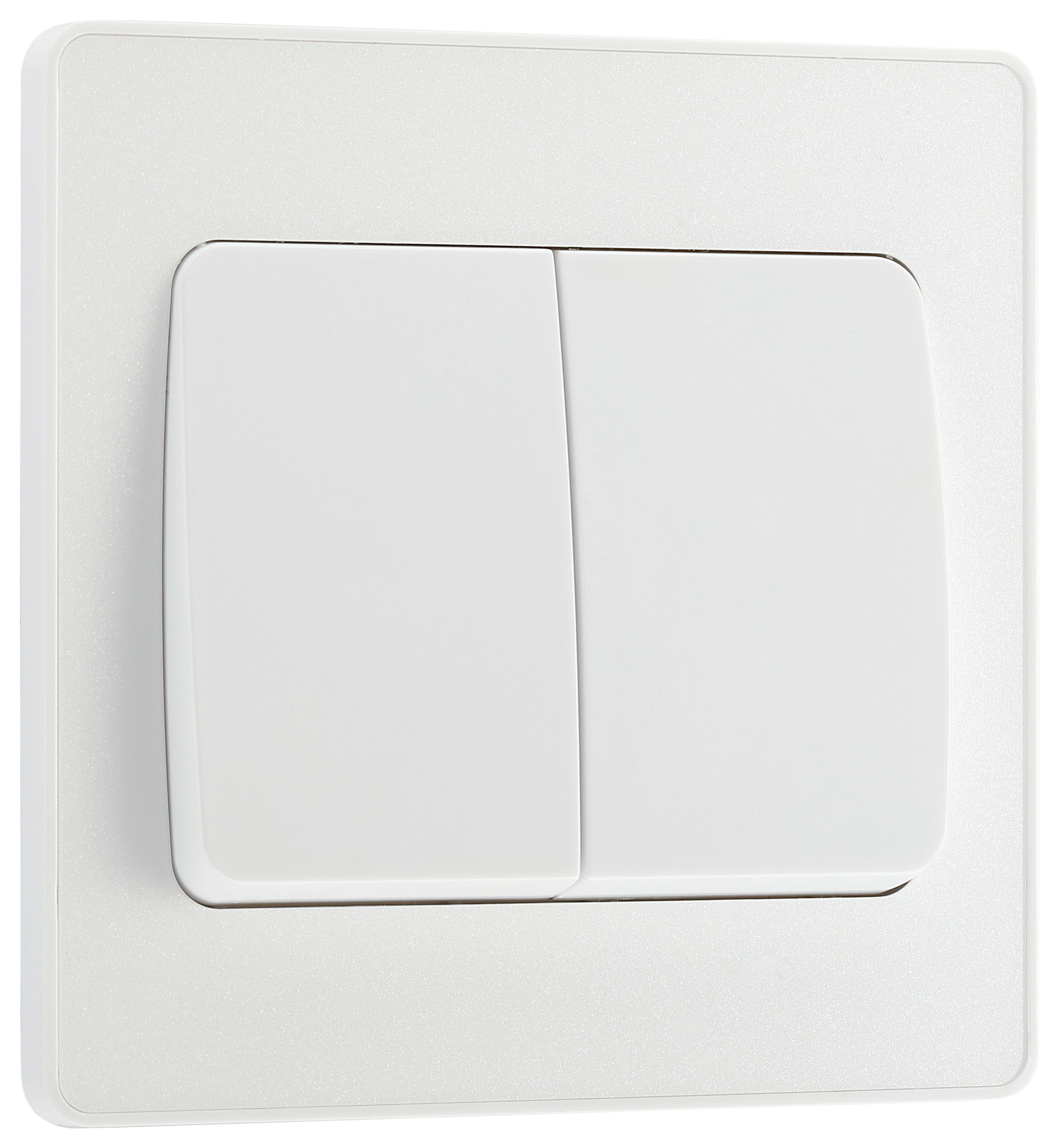 BG Evolve Pearlescent White 20A 16Ax Wide Rocker Double Light Switch
