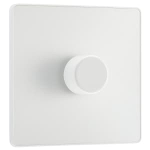 BG Evolve Pearlescent White Trailing Edge Led 2 Way Push On / Off Single Dimmer Switch - 200W