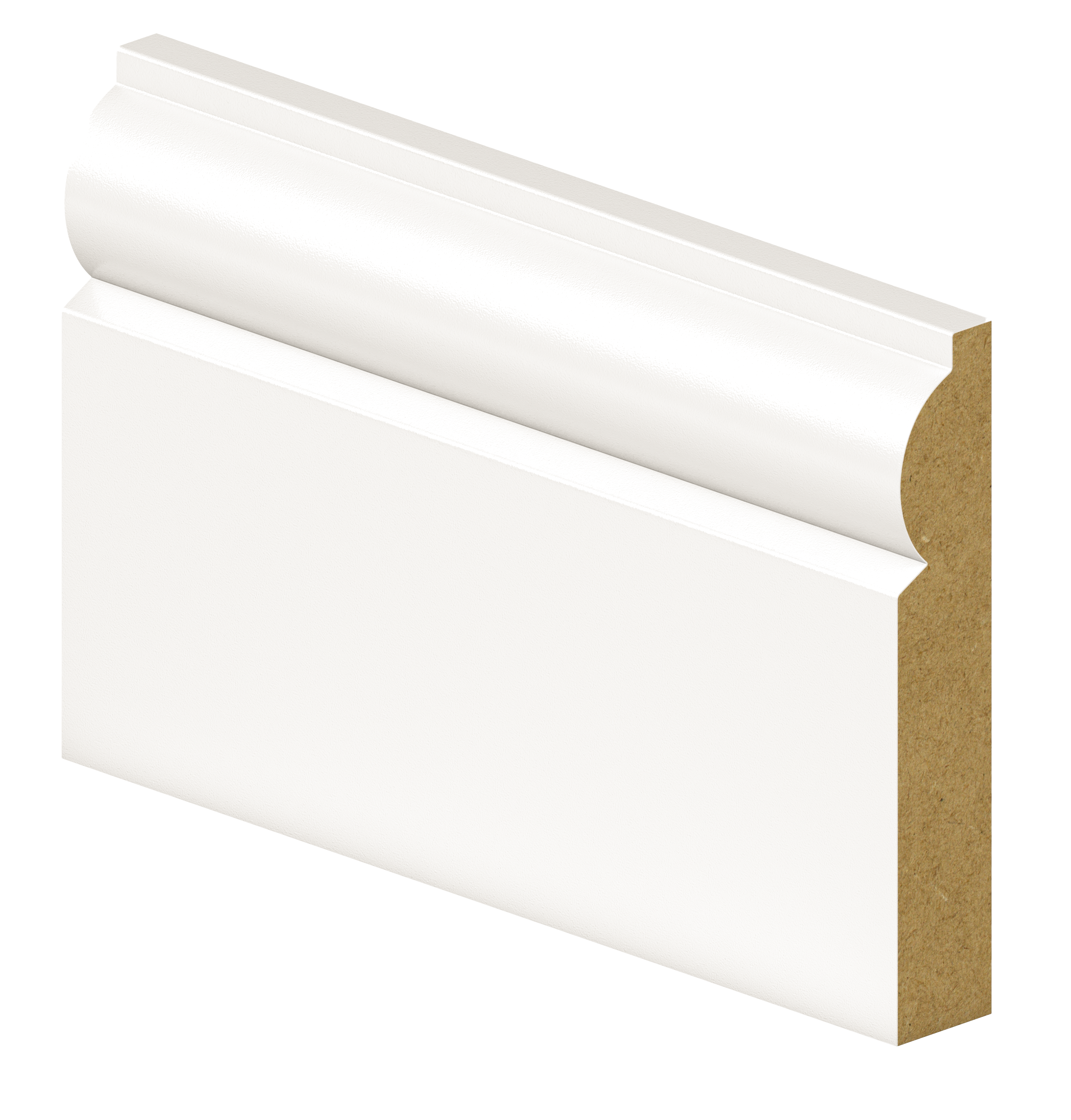 Wickes Torus Fully Finished Satin White Skirting 18 x 119 x 2400mm