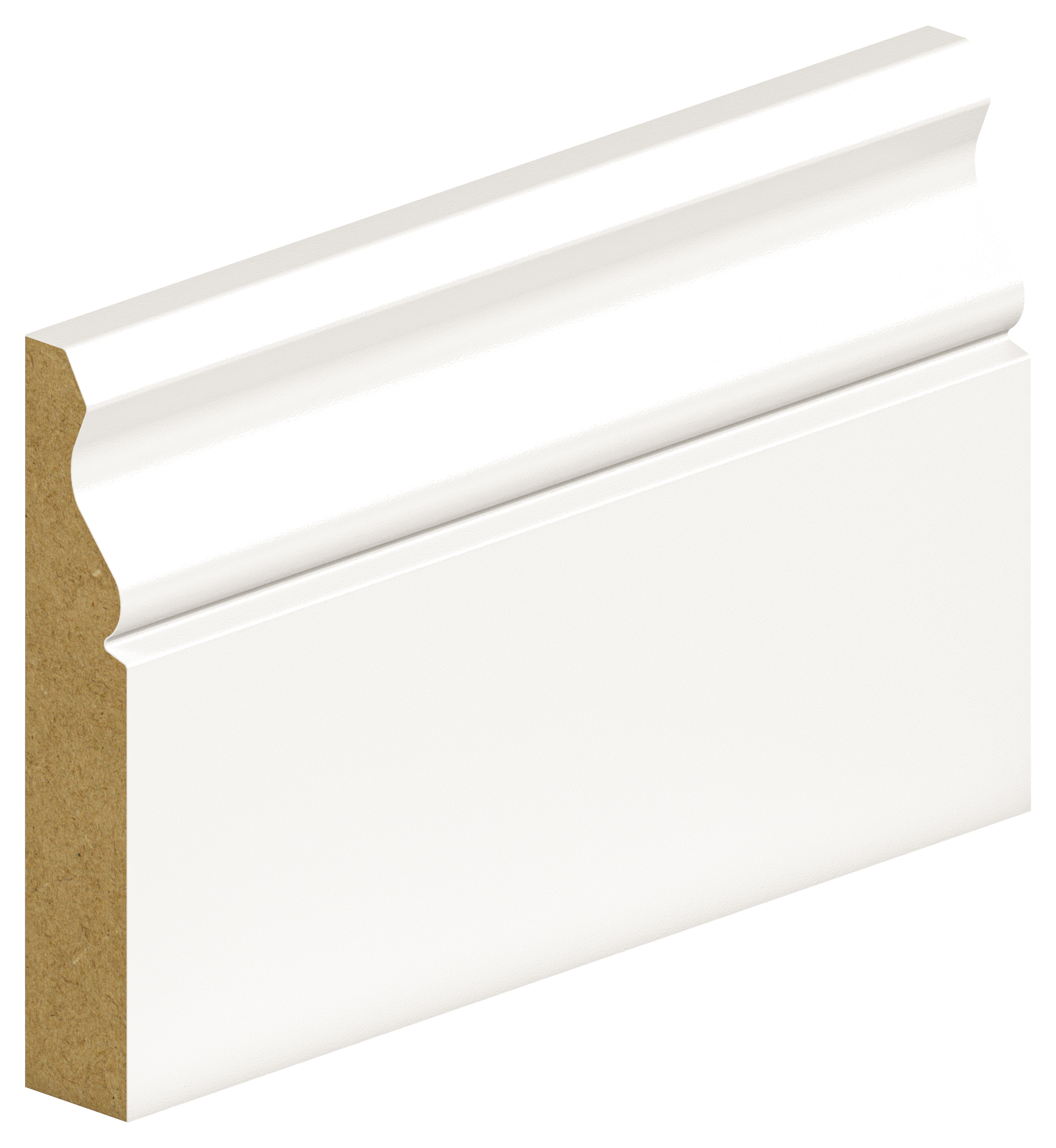 Wickes Ogee Fully Finished White Skirting - 18 x 119 x 2400mm