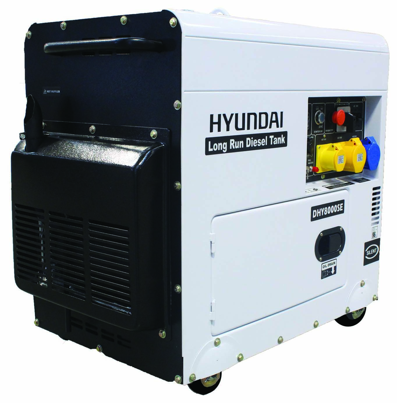 Image of Hyundai DHY8000SELR 6.0kW 115V/230V Silenced Air Cooled Diesel Generator - 6000W