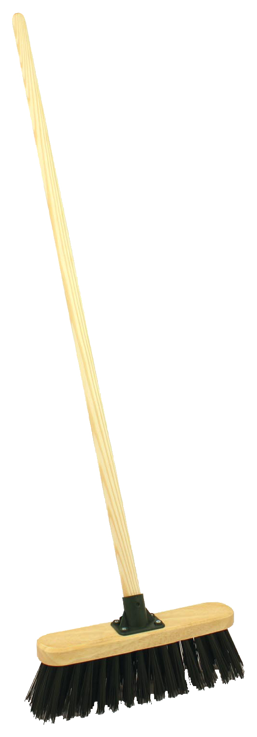 Image of Heavy Duty Stiff PVC Wooden Broom - 13in