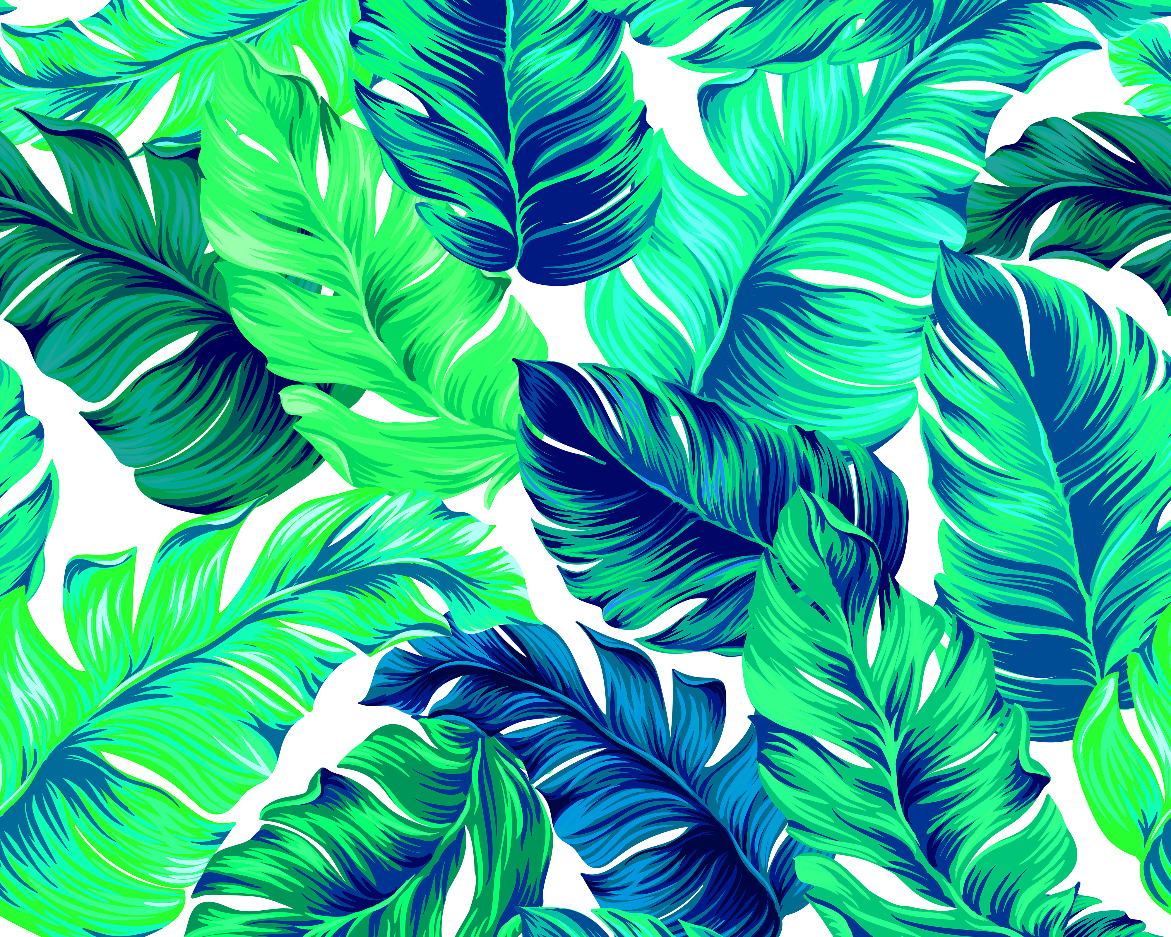 Image of Origin Murals Bold Tropical Leaves Green Wall Mural - 3 x 2.4m