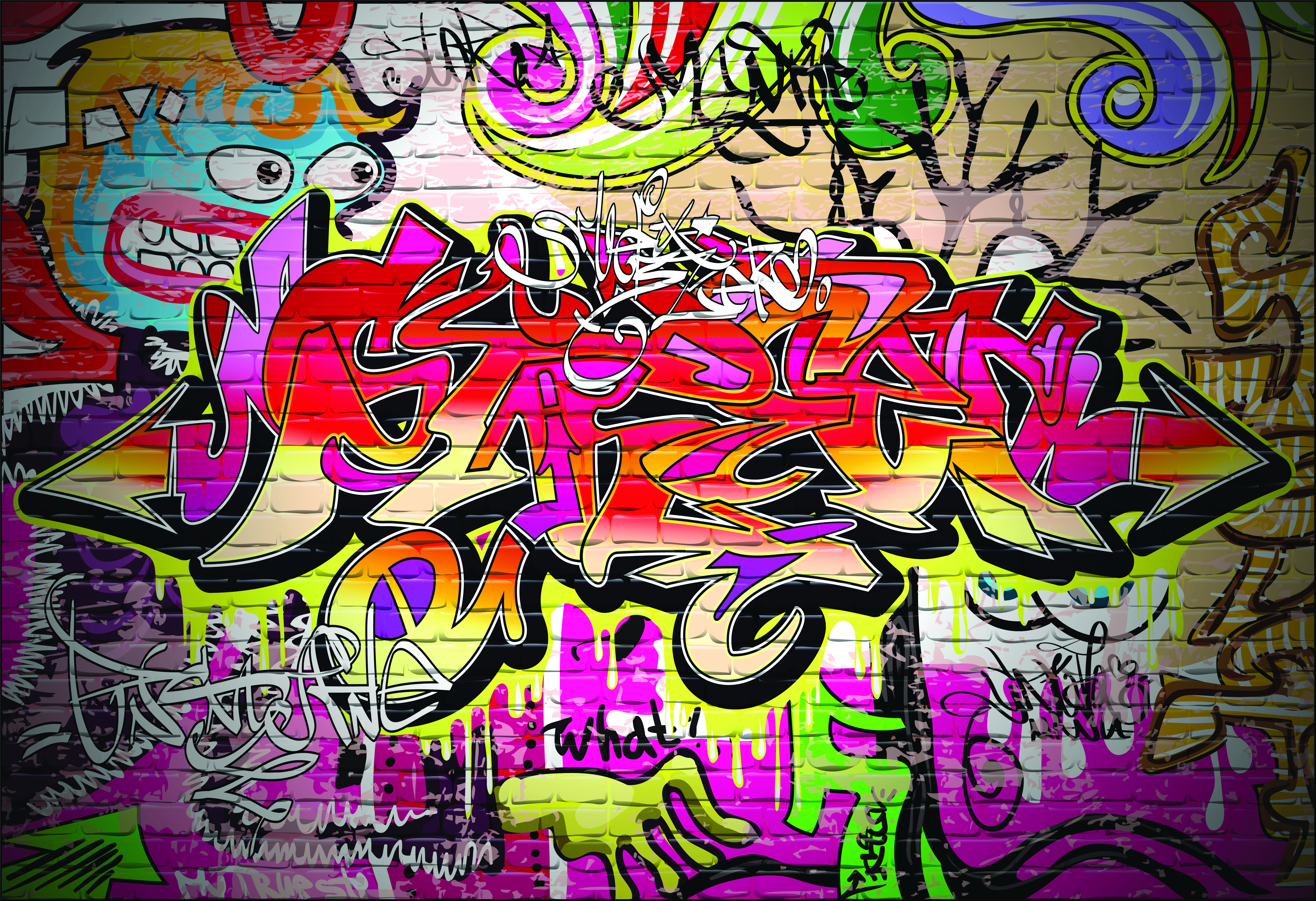 Origin Murals City Graffiti Multi Wall Mural - 3.5 x 2.8m