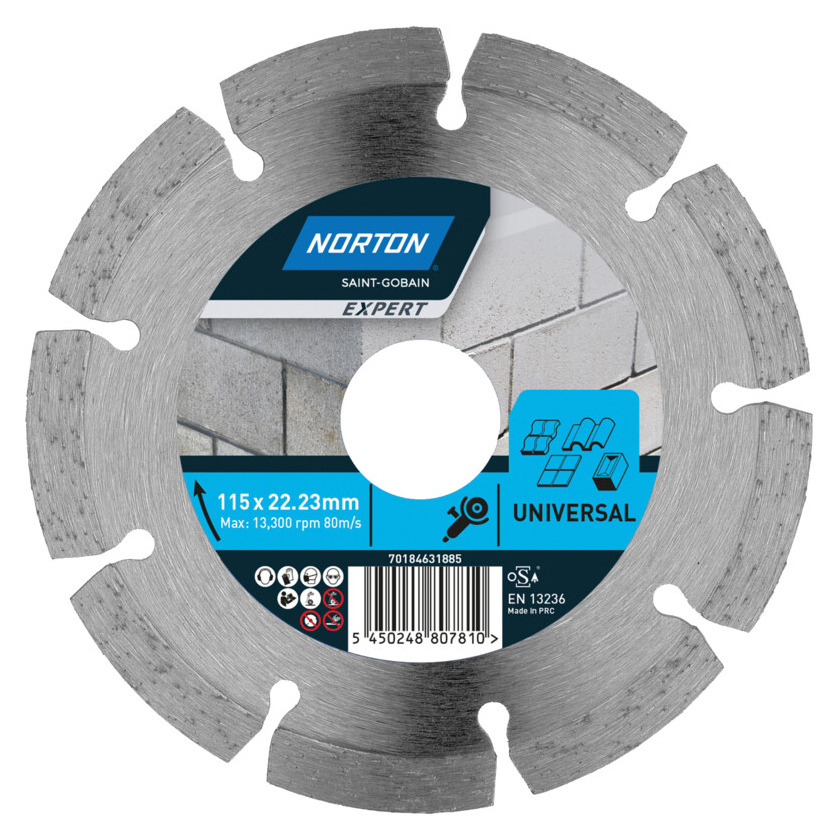 Norton Expert Universal Cutting Diamond Blade - 115 x 22.23mm