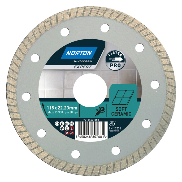 Norton Expert PRO EU XT Ceramic & Tiles Diamond Cutting Blade - 115 x 22.23mm