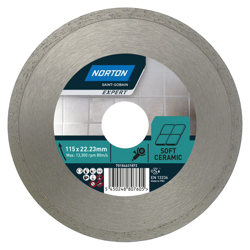 Norton Expert EU Ceramic & Tiles Diamond Cutting Blade - 115 x 22.23mm