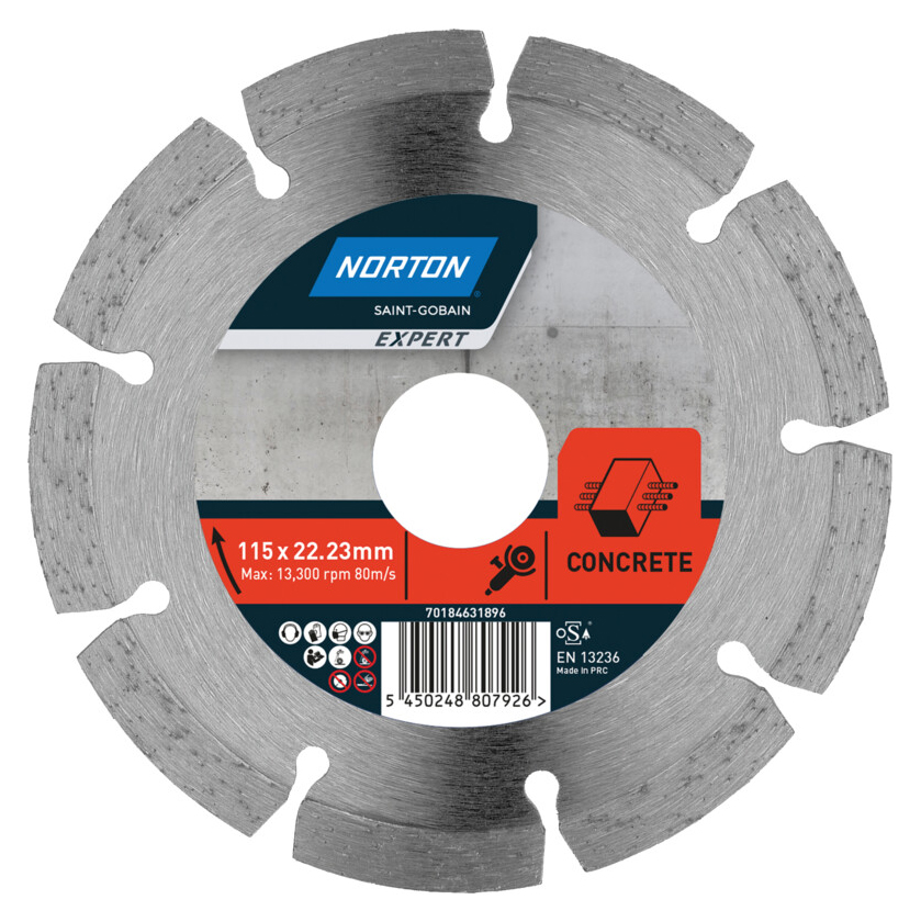 Norton Expert EU Concrete Diamond Cutting Blade - 115 x 22.23mm