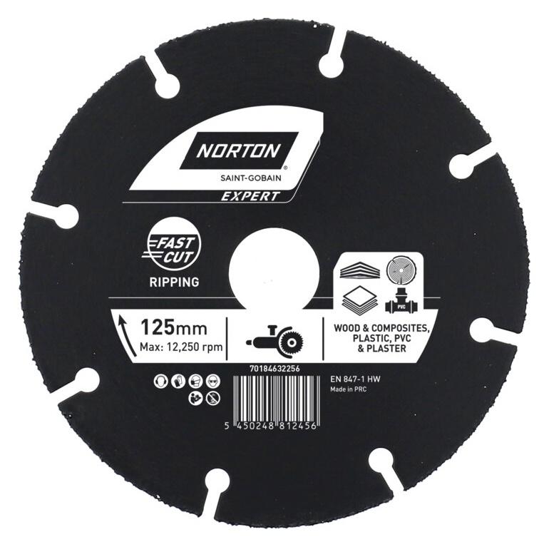 Norton Expert Multi Material Inc Wood Cutting - 125 x 22.23mm