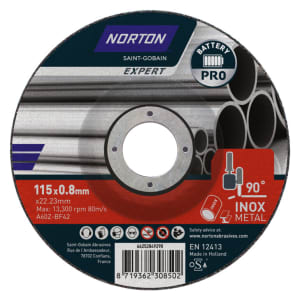 Norton Expert Steel & Inox Cutting Disc - 115 x 0.8 x 22.23mm