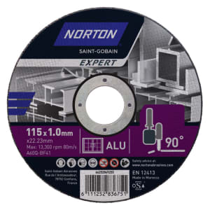 Norton Expert Aluminium Cutting Disc - 115 x 1 x 22.23mm