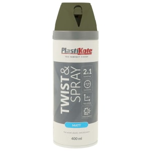 PlastiKote Olive Green Twist & Spray 2 in 1 Spray Paint - 400ml