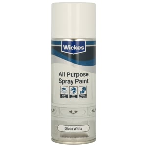 Wickes All Purpose Gloss White Spray Paint - 400ml