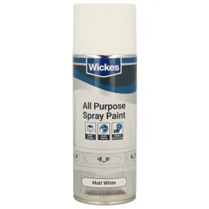 Wickes All Purpose White Matt Spray Paint - 400ml