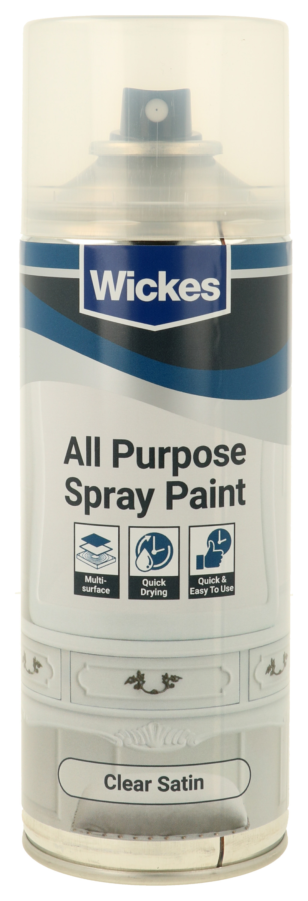 Wickes All Purpose Clear Satin Spray Paint - 400ml