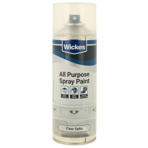 Wickes All Purpose Clear Satin Spray Paint - 400ml