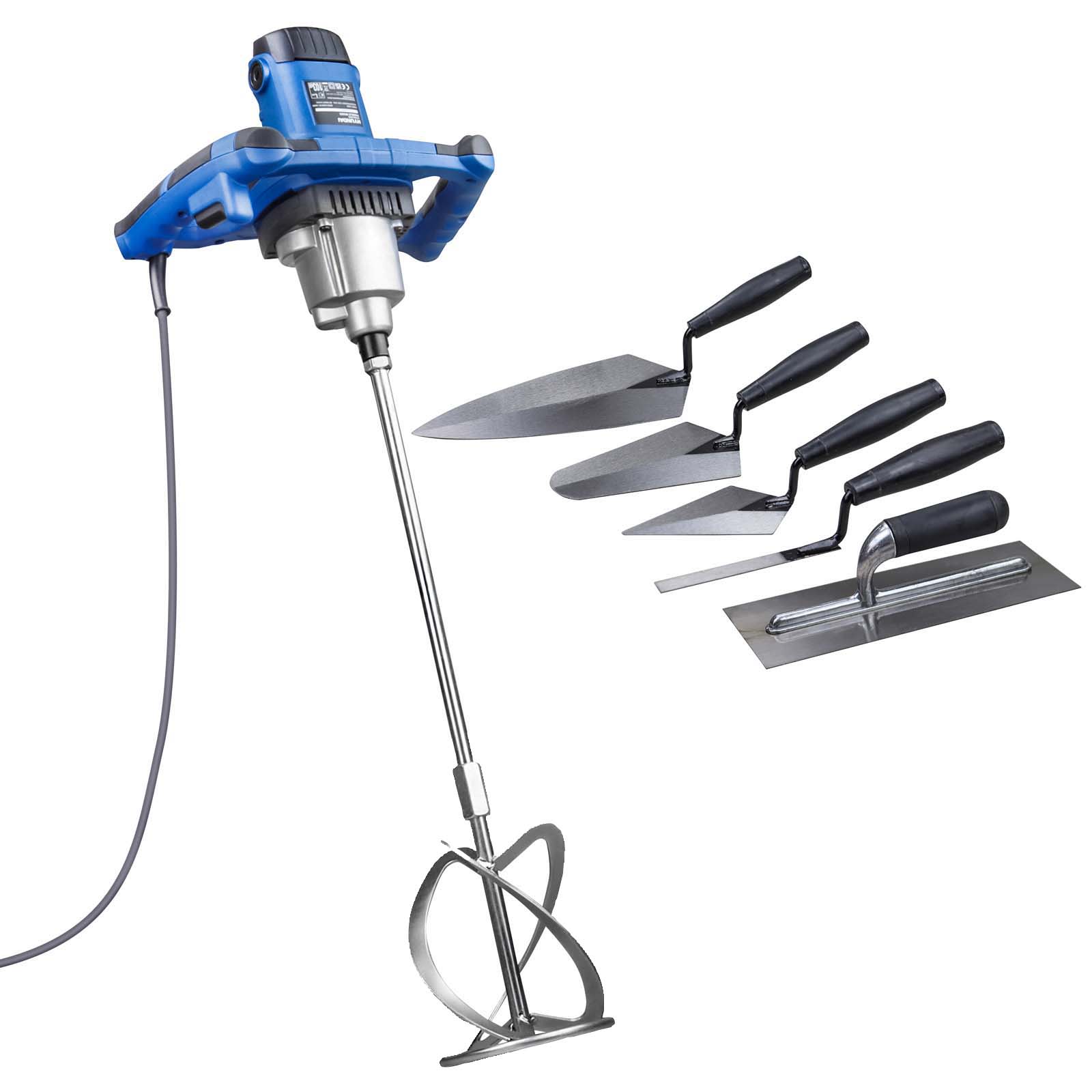 Hyundai HYPM1600E Corded Paddle Mixer with Trowel Set 1600W Wickes
