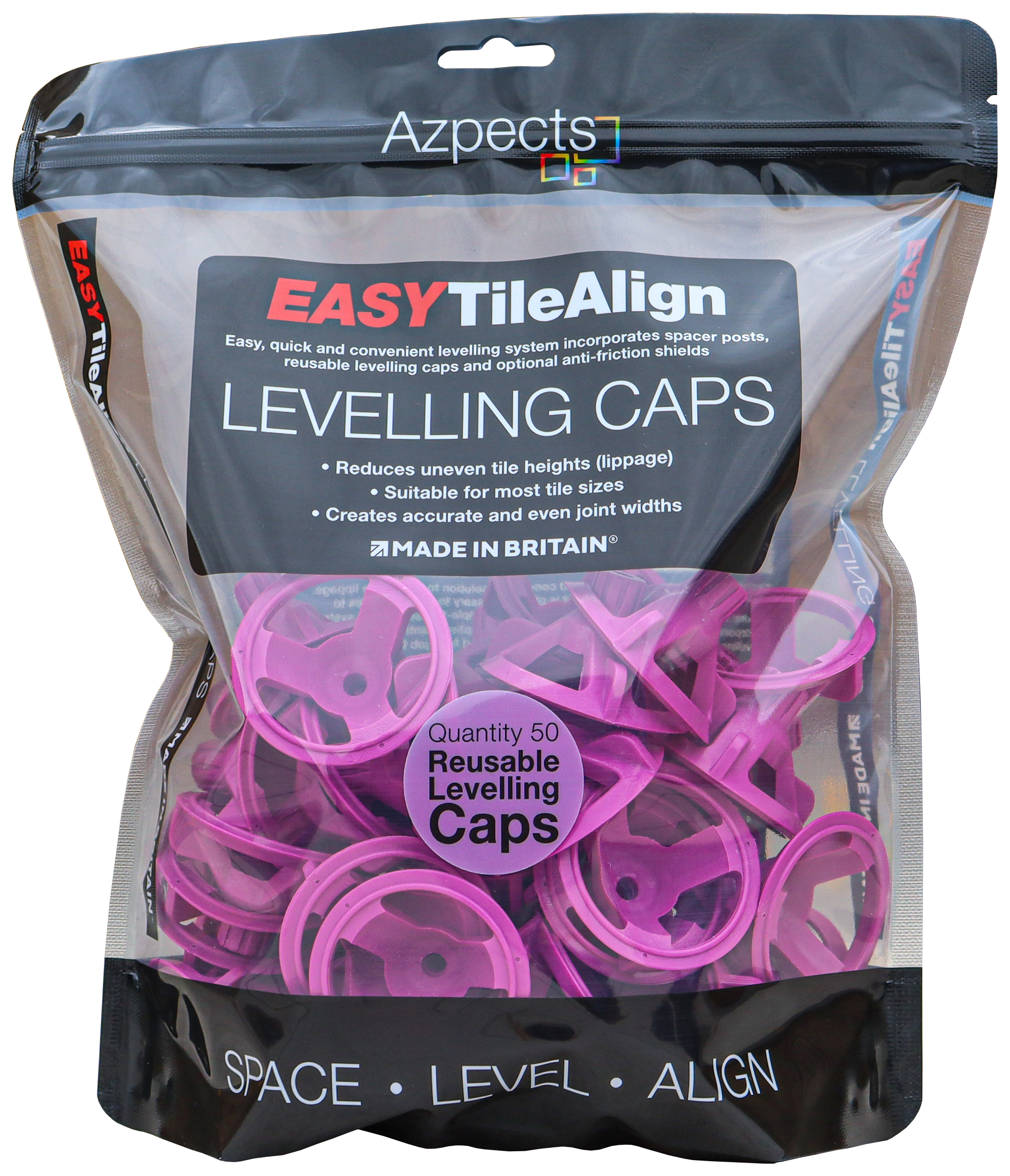 Easy Tile Align Levelling Caps - Pack of 50