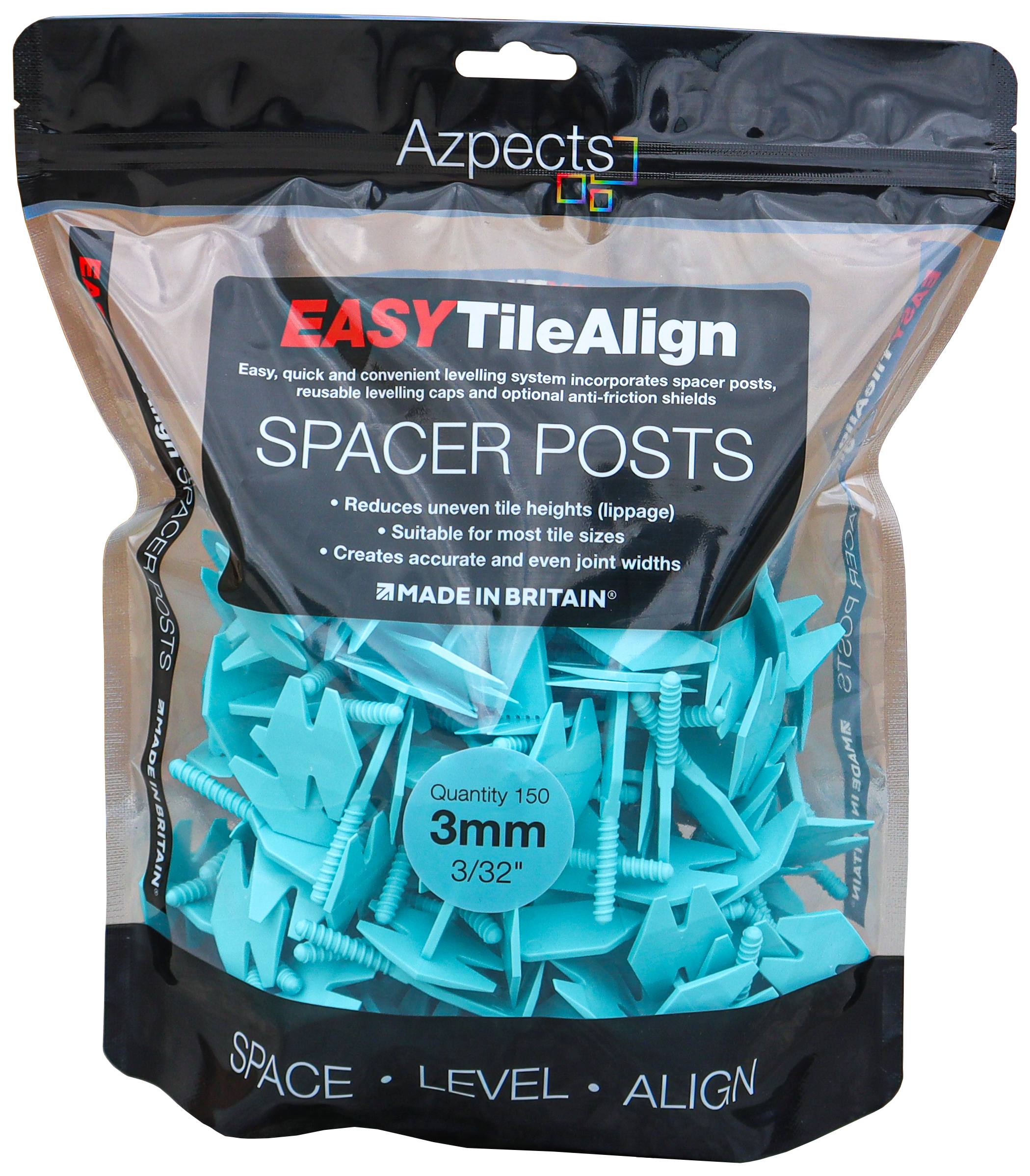 Easy Tile Align Spacer Posts - 3mm - Pack of 150