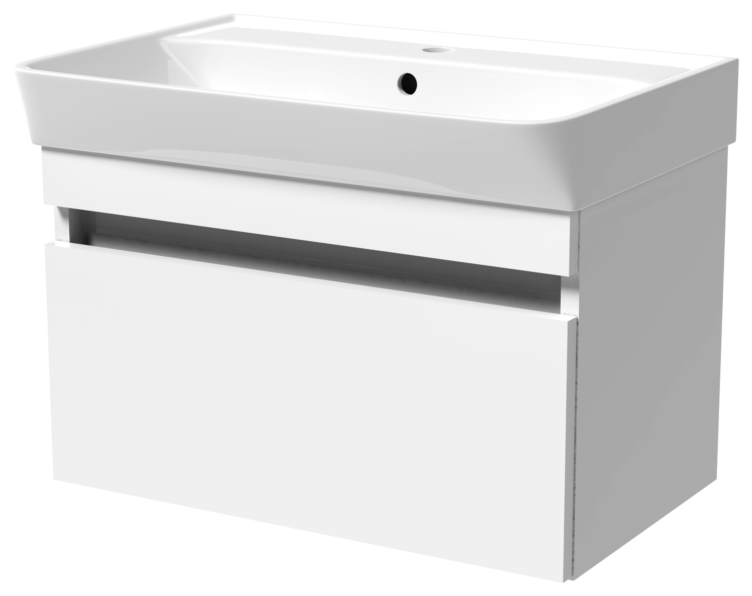 Wickes Easton White 1 Drawer Wall Hung Vanity Unit - 430 x 600mm