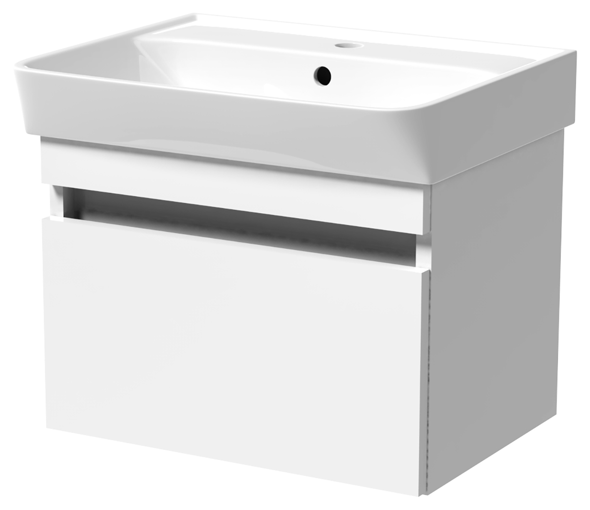 Wickes Easton White 1 Drawer Wall Hung Vanity Unit - 430 x 500mm