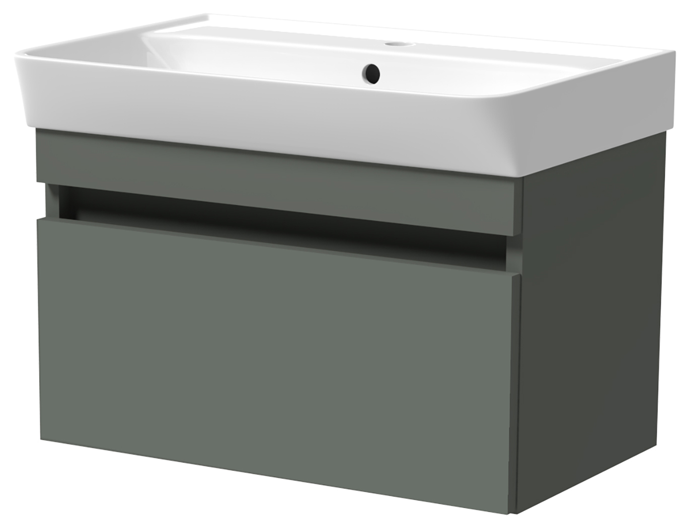 Wickes Easton Reed Green 1 Drawer Wall Hung Vanity Unit - 430 x 600mm