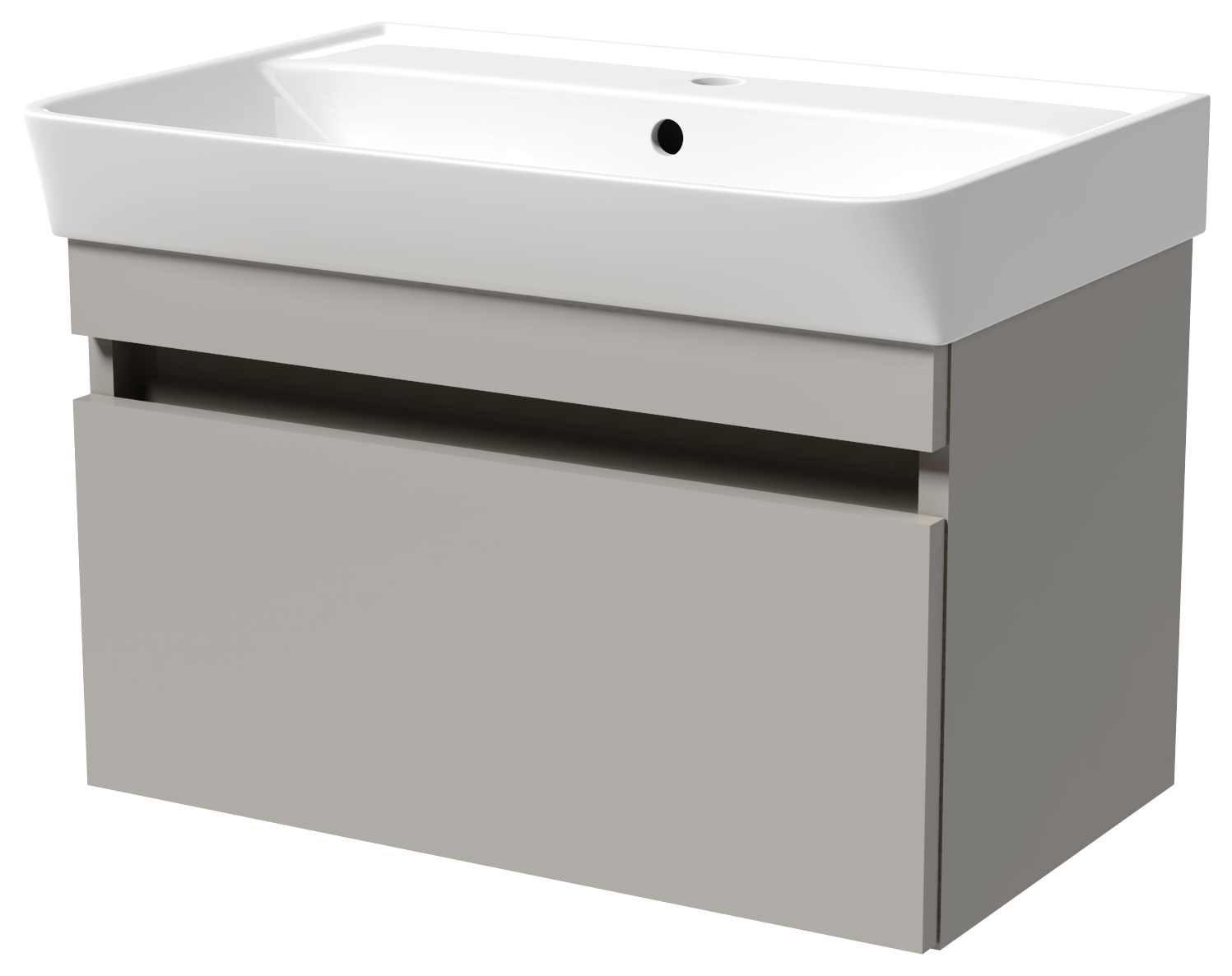 Wickes Easton Pebble Grey 1 Drawer Wall Hung Vanity Unit - 430 x 600mm