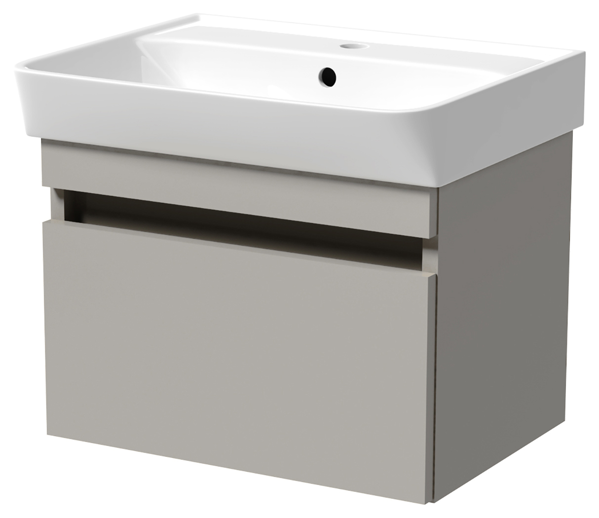 Wickes Easton Pebble Grey 1 Drawer Wall Hung Vanity Unit