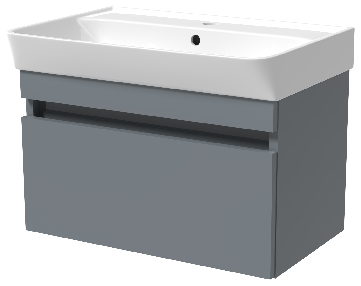 Wickes Easton Monument Grey 1 Drawer Wall Hung Vanity Unit - 430 x 600mm