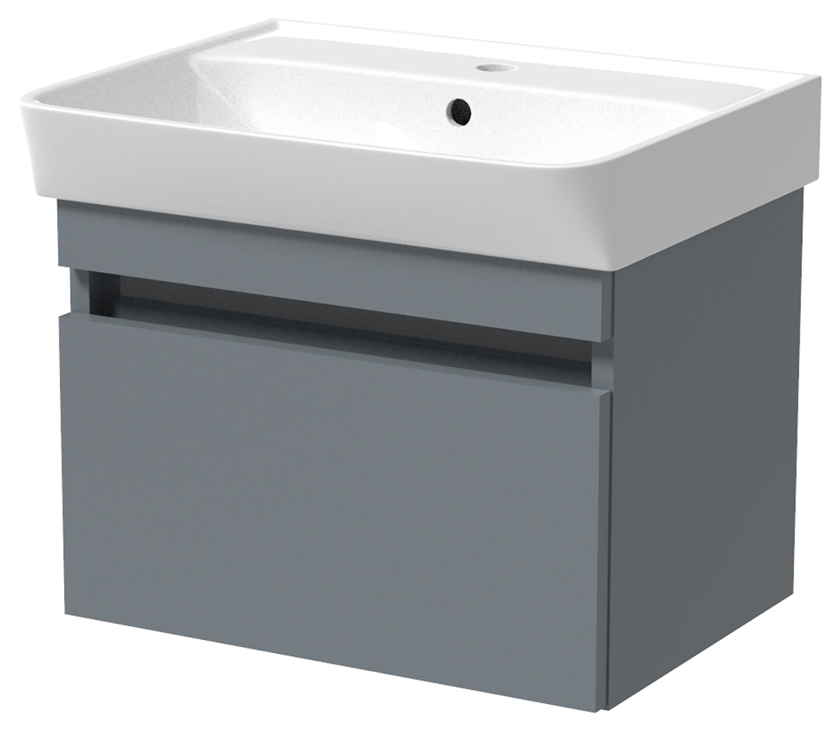 Wickes Easton Monument Grey 1 Drawer Wall Hung Vanity Unit