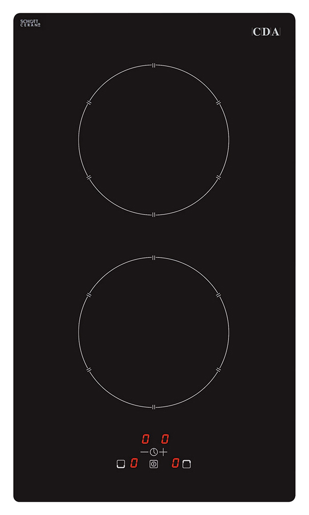 Image of CDA HN3621FR 2 Zone Domino Black Induction Hob - 30cm