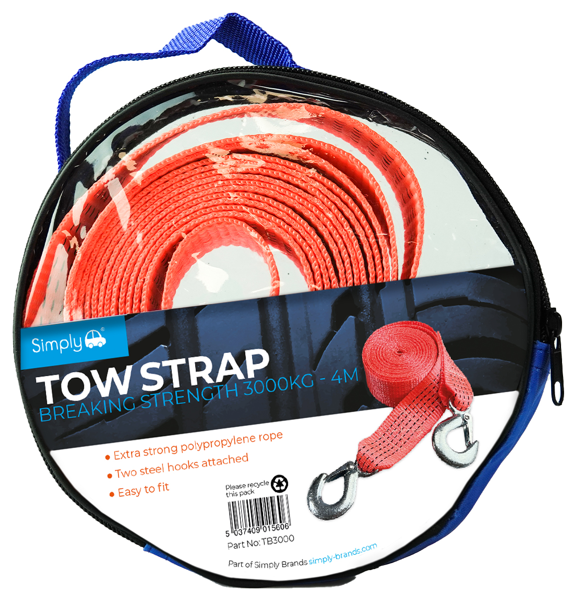 3 Tonne Tow Strap - 4m