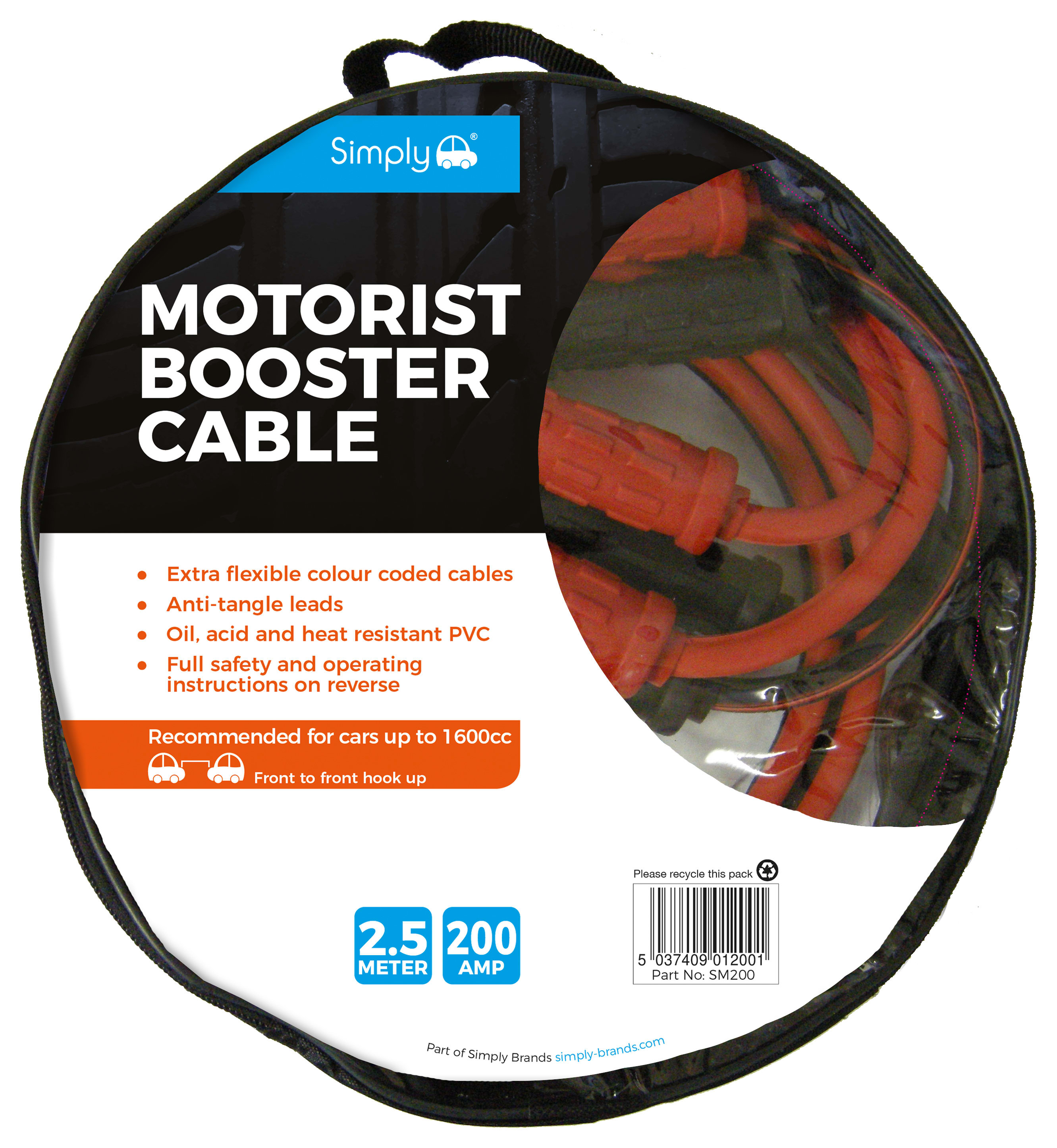 200AMP Booster Cables - 2.5m