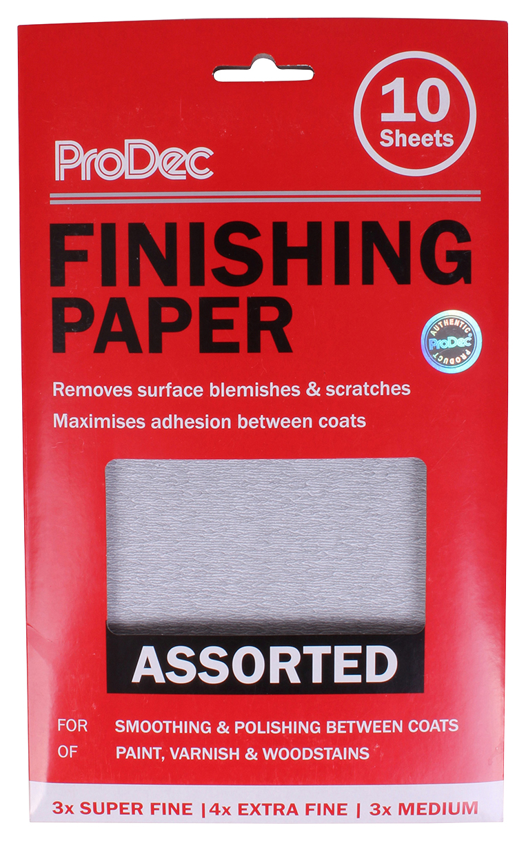 ProDec Half Size Assorted Finishing Paper - 230 x 140mm - Pack of 10