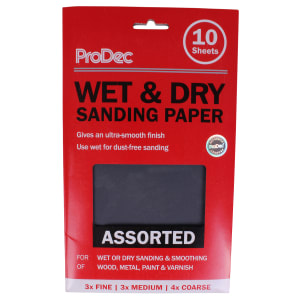 ProDec Wet & Dry half size assorted - 10 Sheets 230mm x 140mm