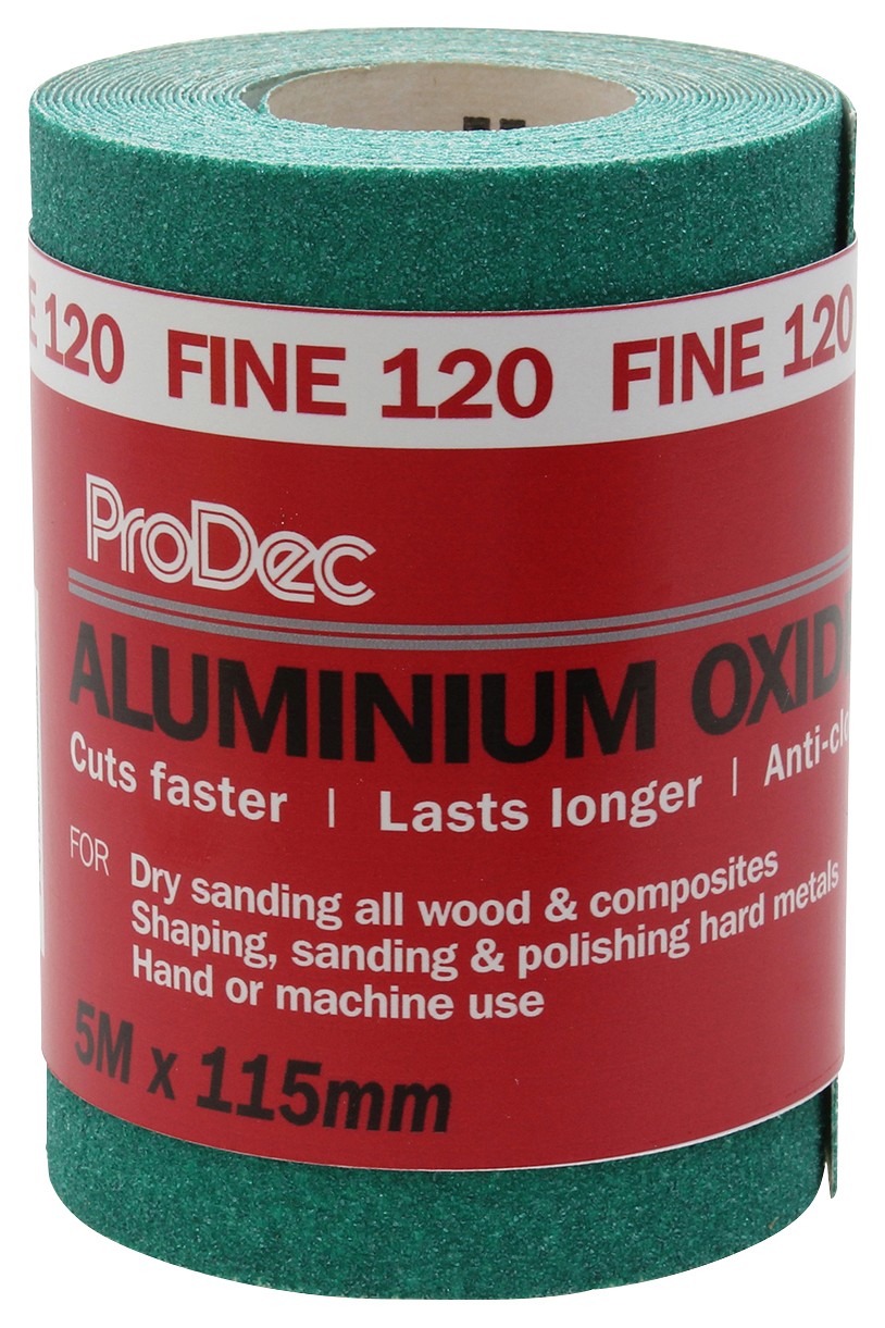 ProDec 120 Grit Aluminium Oxide Fine Sandpaper Roll - 5m