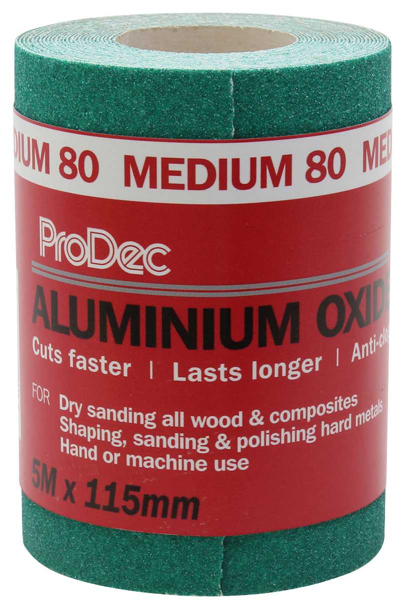 ProDec 80 Grit Aluminium Oxide Medium Sandpaper Roll - 5m