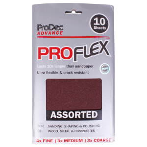 ProFlex Half Size Assorted Sandpaper - 10 Sheets 230mm x 140mm