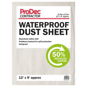ProDec Waterproof Cotton Dust Sheet - 12 x 9"
