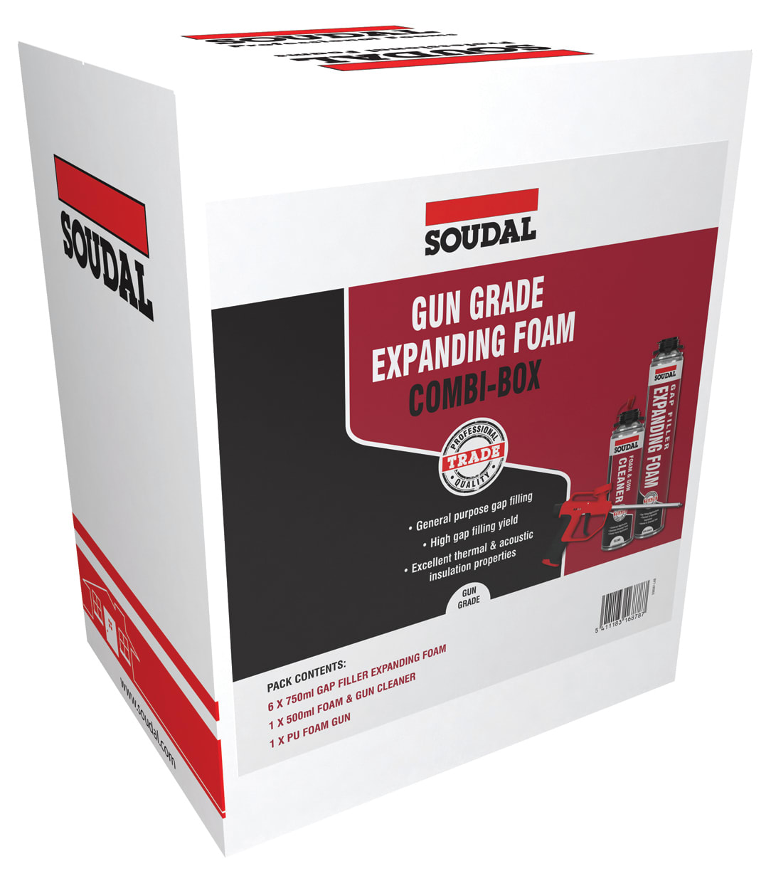 Soudal 750ml Gap Filler Expanding Foam CombiBox Pack of 6 Wickes.co.uk