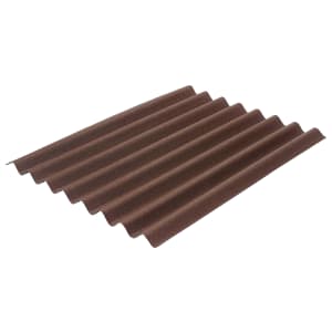 Onduline Easyline Intense Brown Bitumen Corrugated Roof Sheet - 760 x 1000 x 2.6mm