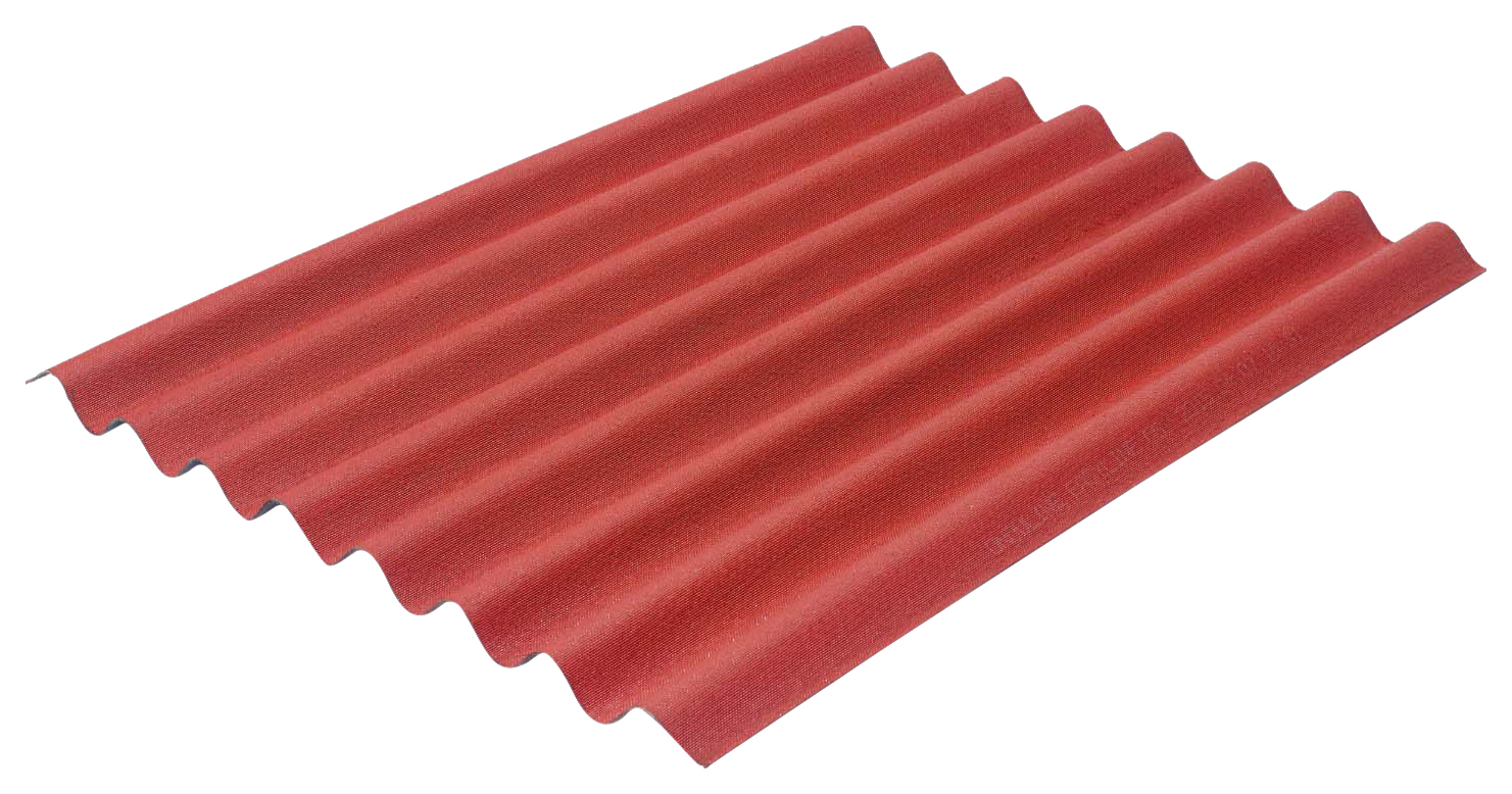 Onduline Easyline Intense Red Bitumen Corrugated Roof Sheet - 760 x 1000 x 2.6mm