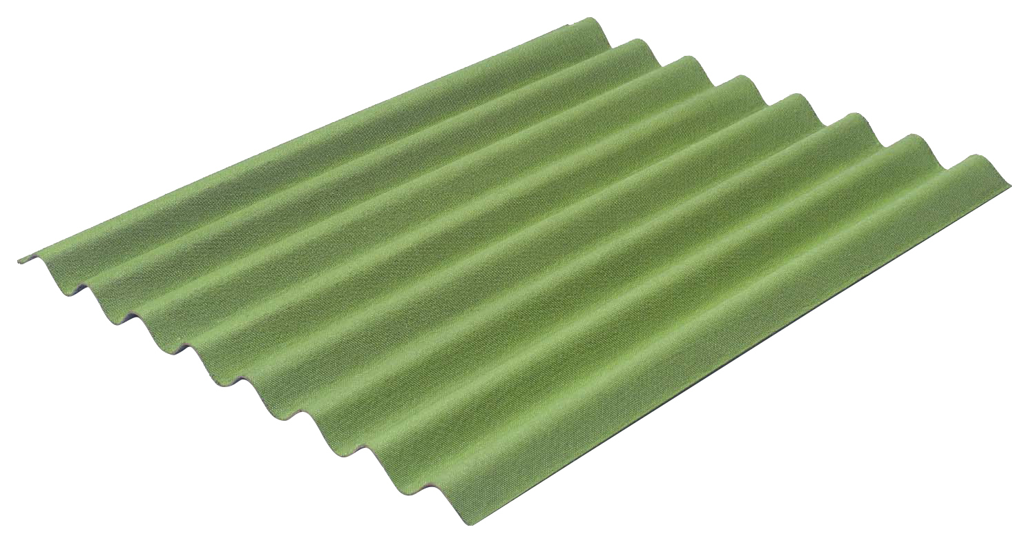 Image of Onduline Easyline Intense Green Bitumen Corrugated Roof Sheet - 760 x 1000 x 2.6mm